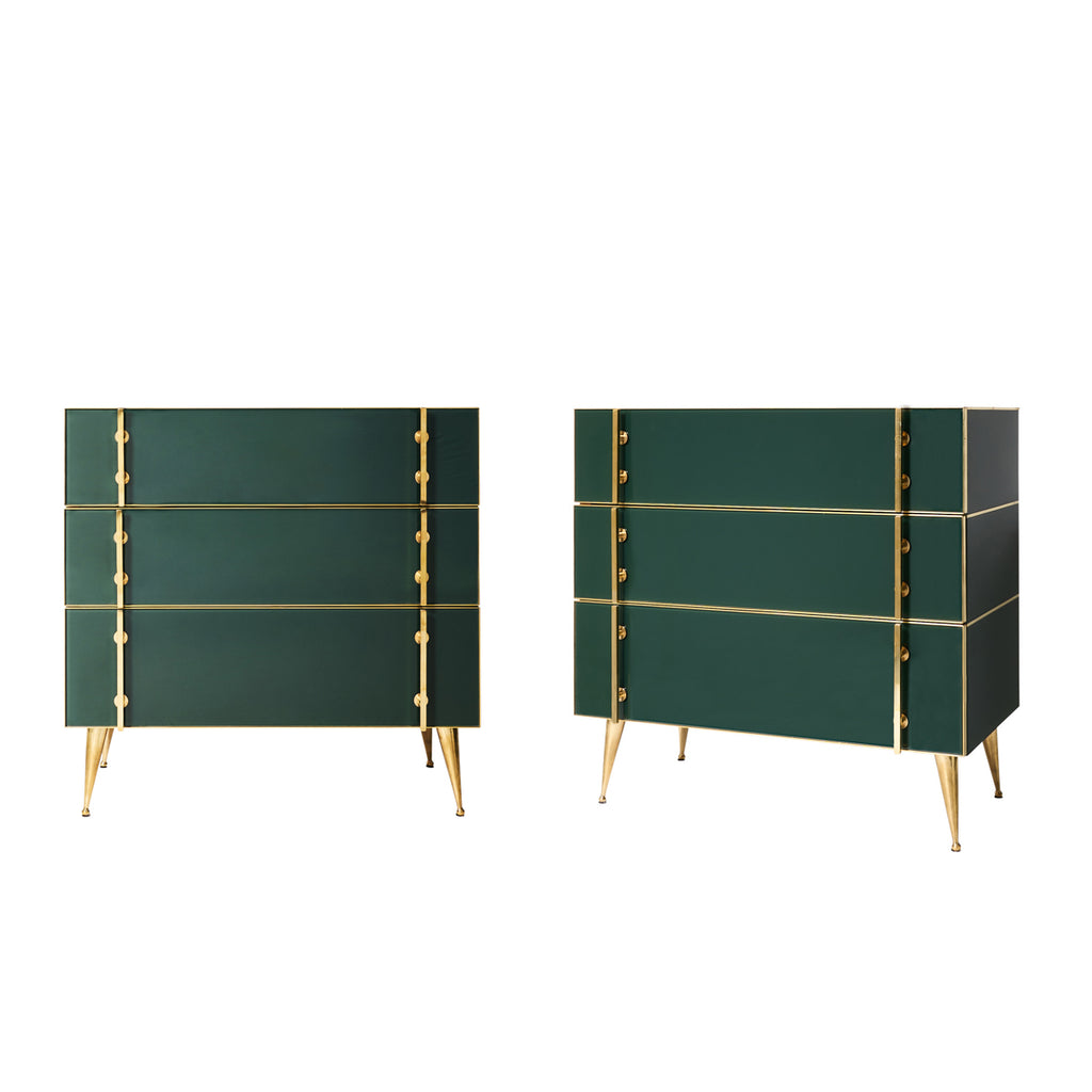 Pair of Italian Green Nightstands