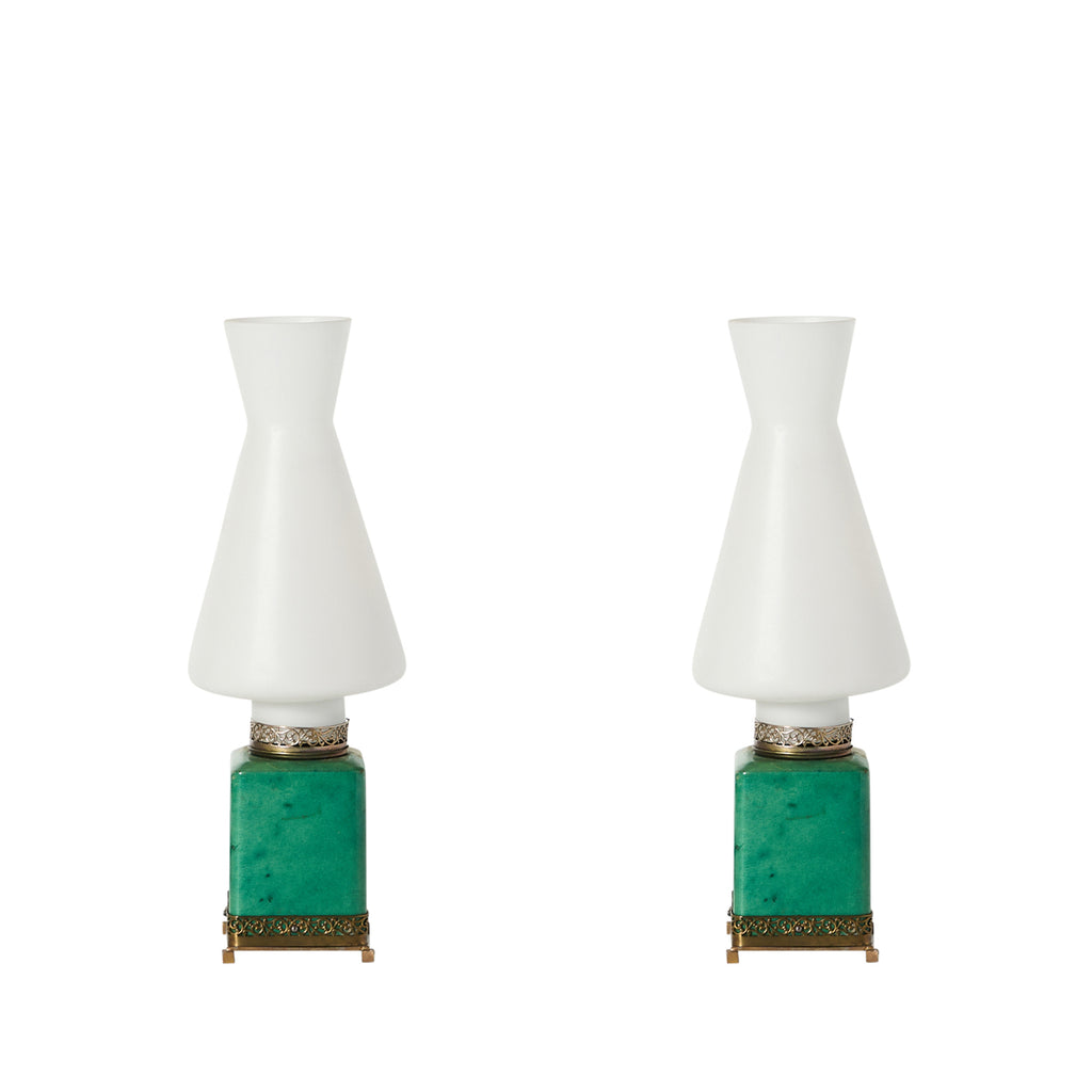 Pair of mid-century console lamps by Aldo Tura, 1950s