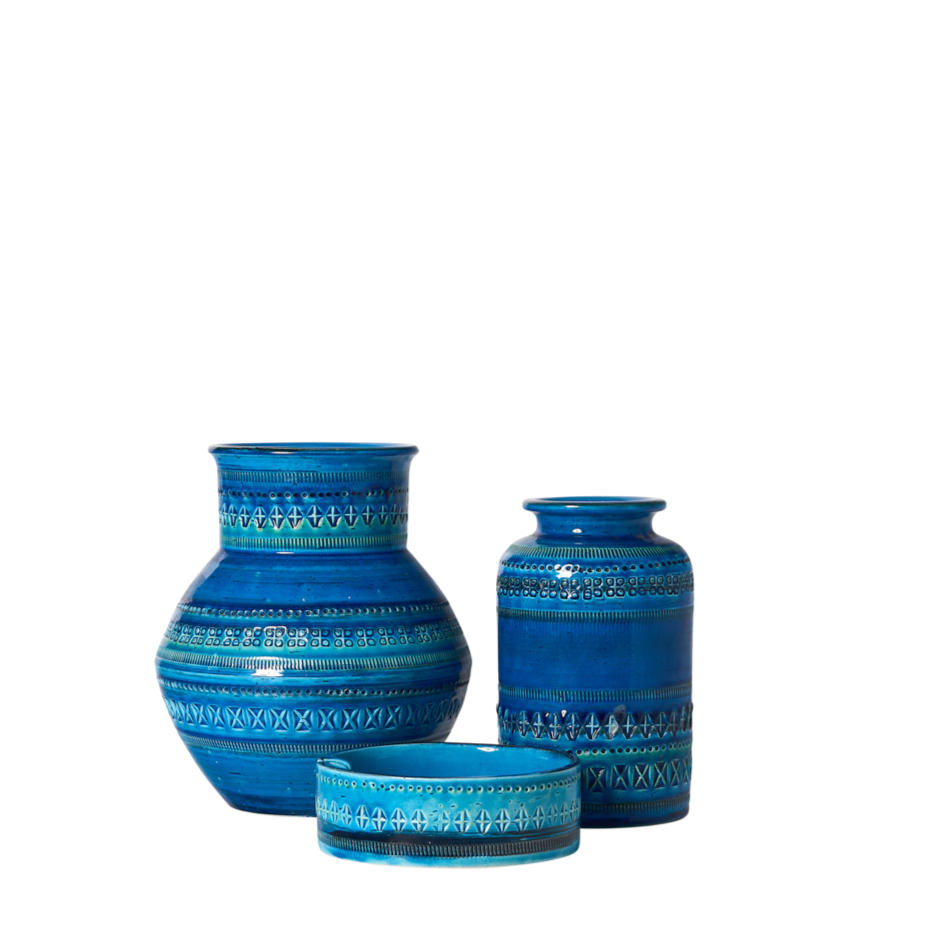 Blue Italian Bitossi Vase, by Flavia Montelupo