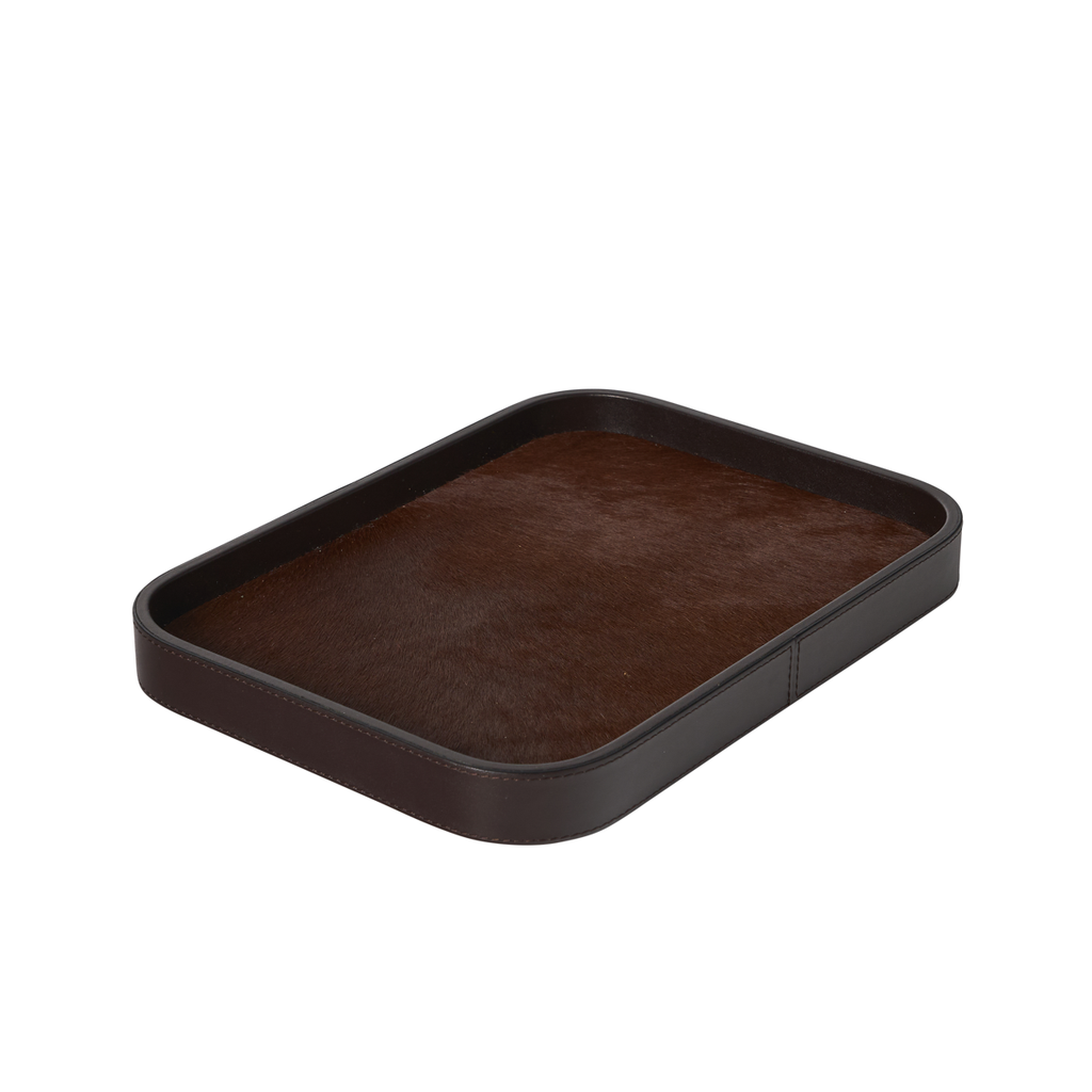 Italian Leather Polo Tray with Pony by Giobagnara