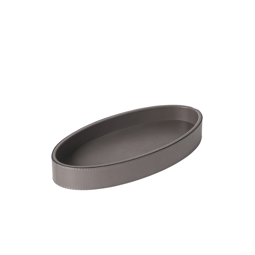 Italian Leather Polo Oval Tray by Giobagnara