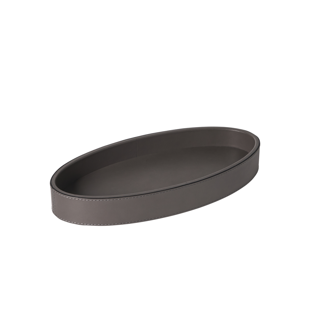 Italian Leather Polo Oval Tray by Giobagnara