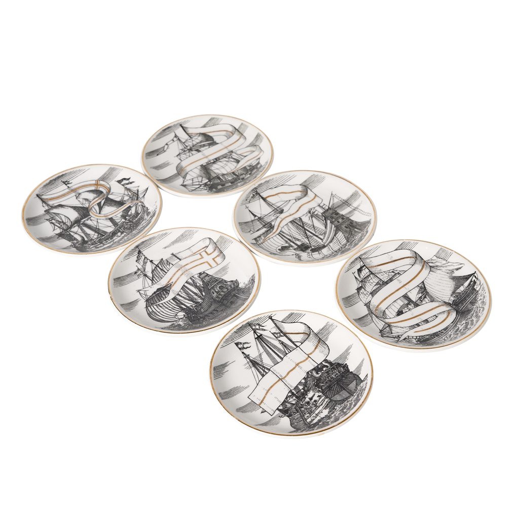 Fornasetti Cocktail Plates - Set of 6