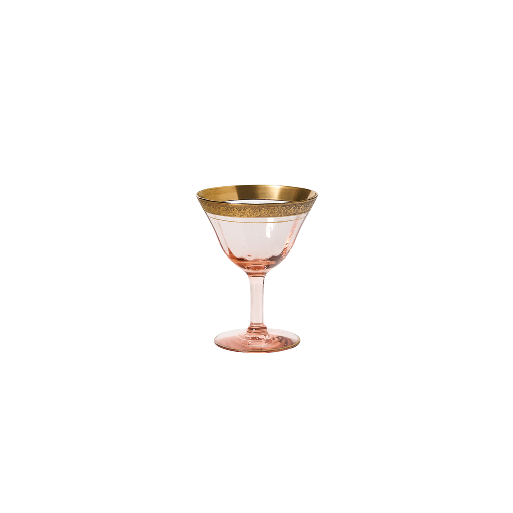 Gold Gilt Champagne Coups in Blush - Set of 6