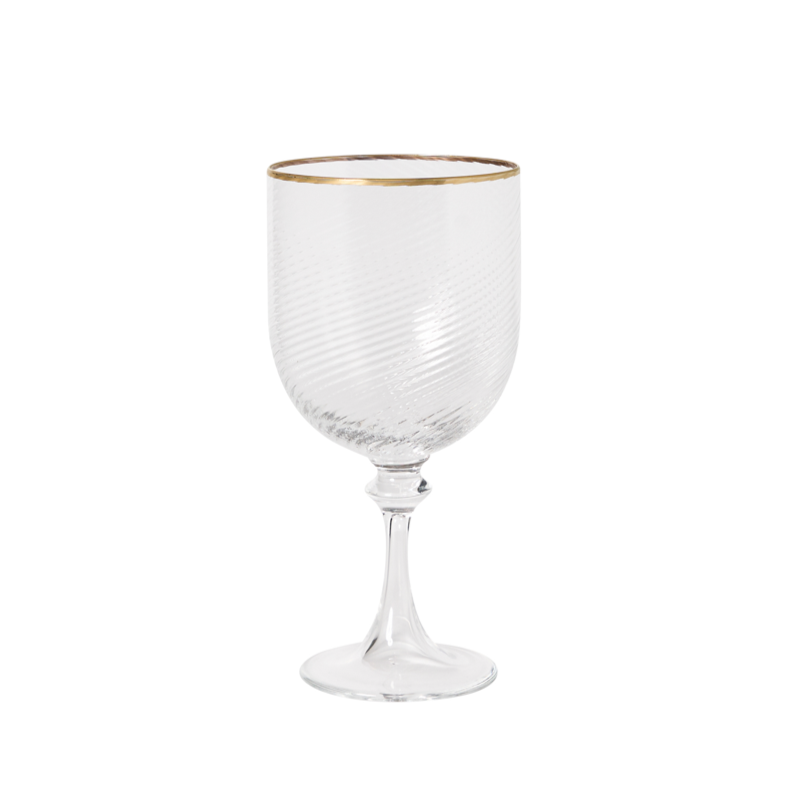 Murano Stemware, Water Glass by Nason Moretti, Single Gold  - sets of 6