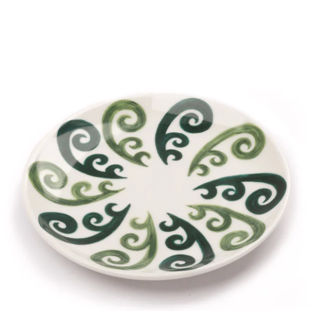 Athenee Two Tone Green Peacock Salad Plate by Themis Z.