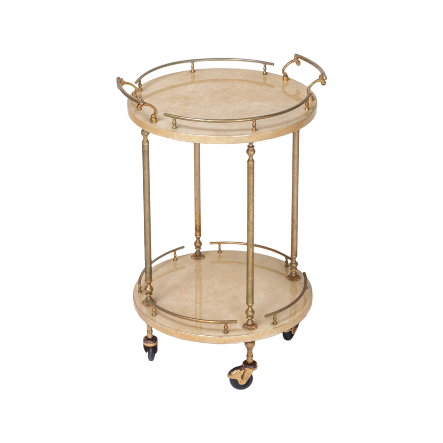 Aldo Tura Ivory Small Bar Cart